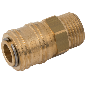 BSPP MALE COUPLING BRASS UNPLATED