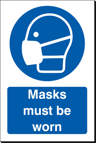 Masks Must Be Worn 240 x 360mm Sign