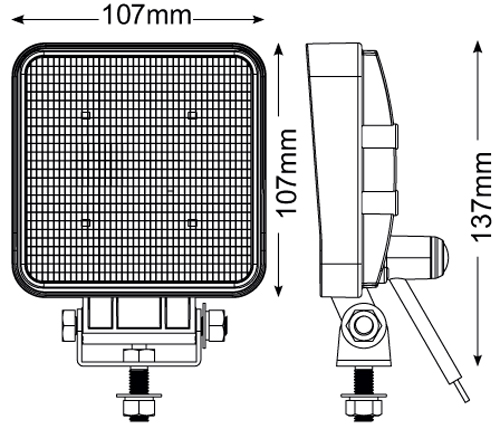 RING 15W Square LED W/Lamp w/Switch - Bolt