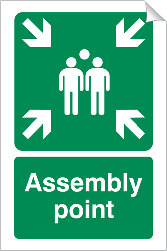 Assembly Point 240 x 360mm Sticker