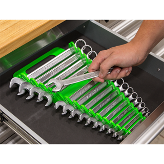 Spanner Rack Capacity 15 Spanners Hi-Vis Green