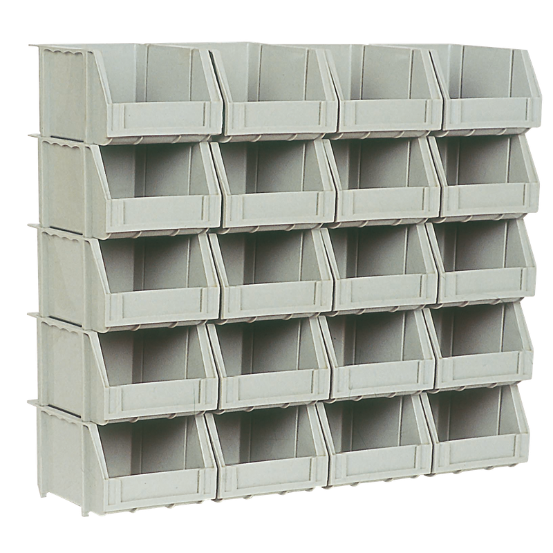 SET OF 20 POLY BINS   5 RAILS