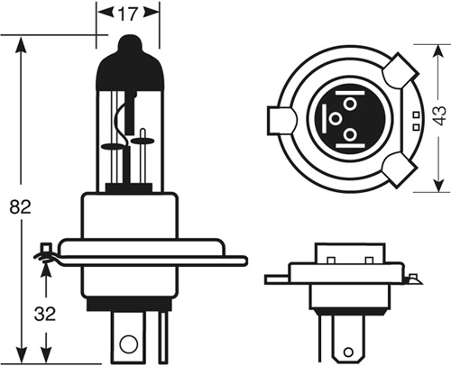 RING 'Xenon150' Bulbs H4 12V 55W P45t