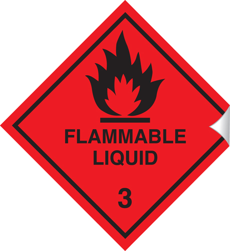 Flammable Liquid 100 x 100mm Sticker