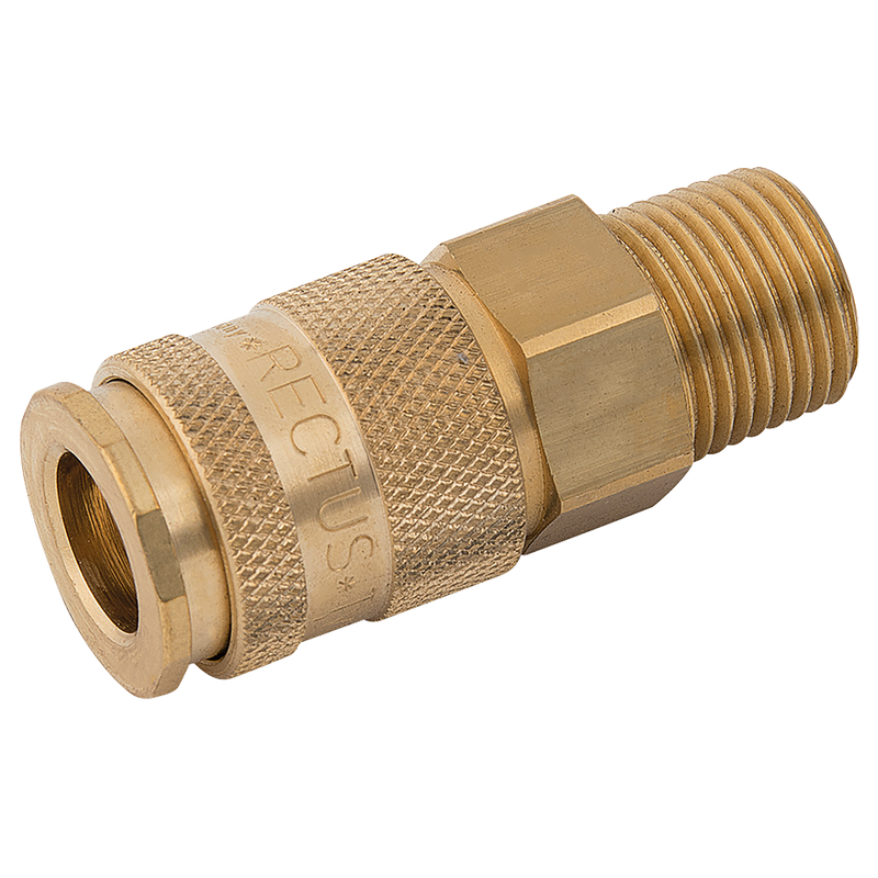 1/2 BSPT MALE COUPLING D.S. BRASS