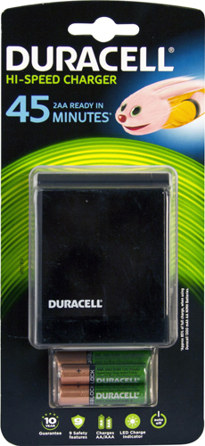 DURACELL 45min Charger c/w 2AA and 2AAA