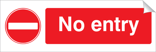 No Entry 120 x 360mm Sticker