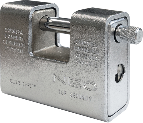 Armoured Padlock Brass/Chrome 80mm