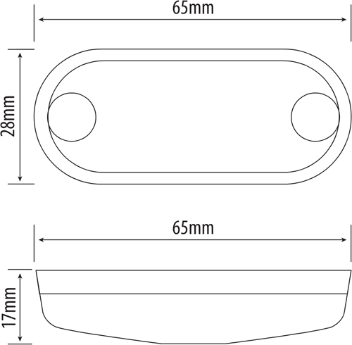 LED Side Marker 65mm Red