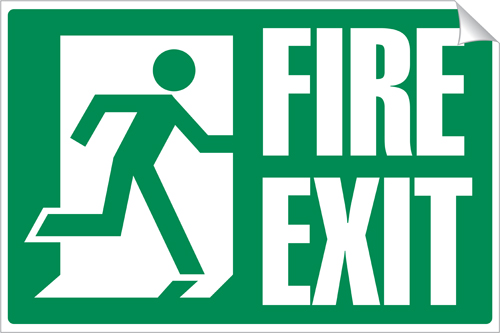 Fire Exit 240 x 360mm Sticker