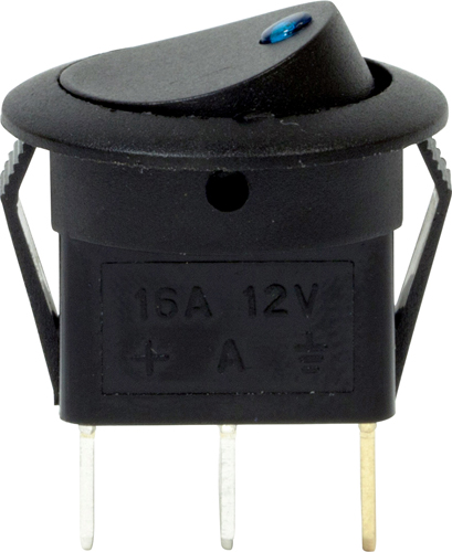 12V LED Spot Rocker Switches - Blue