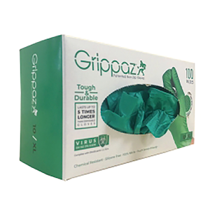 GRIPPAZ GREEN GLOVES LBOX OF 100 GLOVES