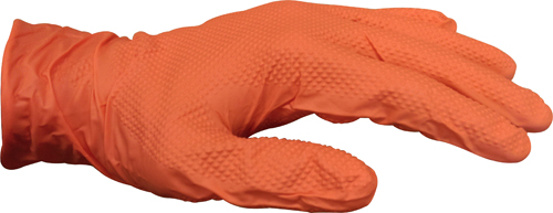 Orange HD Finite Grip Nitrile Gloves - Powder Free-XL