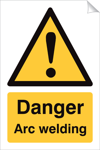 Warning Arc Welding 240 x 360mm Sticker