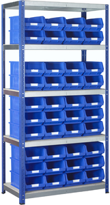 BARTON Shelving System 900mm + 40 x SB3 Blue