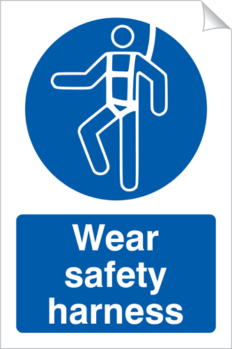 Wear Safety Harness 240 x 360mm Sticker