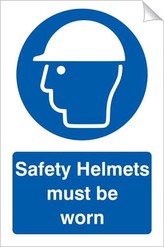 Safety Helmets Must Be Worn 240 x 360mm Sticker