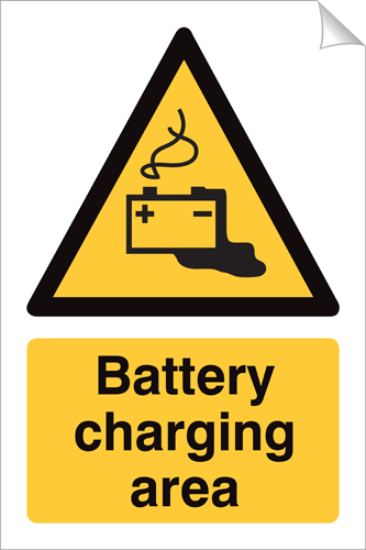 Battery Charging Area 240 x 360mm Sticker