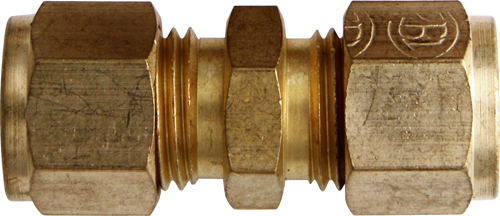 Tube Couplings Brass w/Stp Olives 5/8"