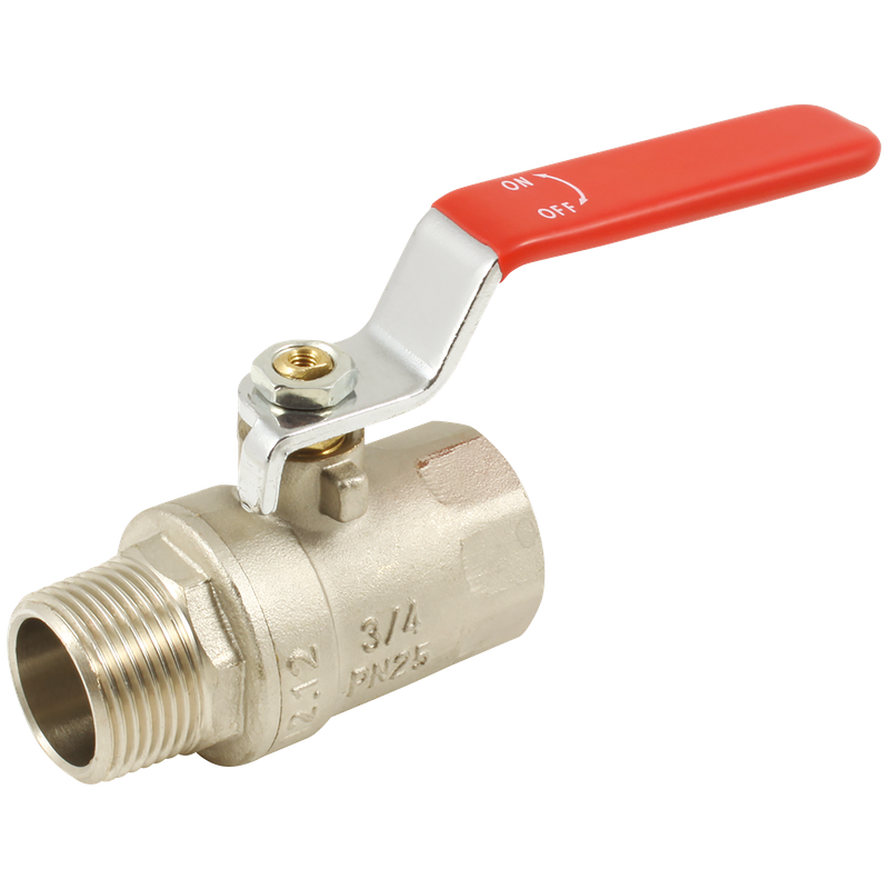 BSPP BALL VALVE M/F RED LEVER