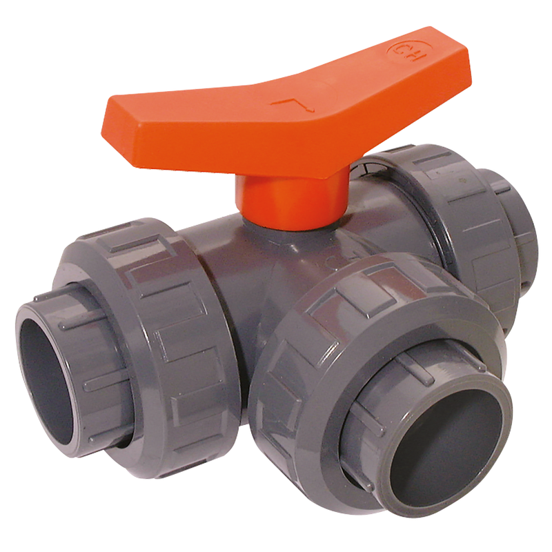 ID UPVC BALL VALVE T-PORT 3-WAY