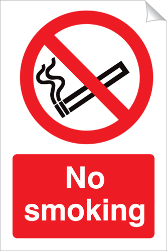 No Smoking 240 x 360mm Sticker