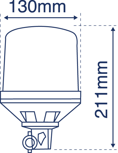 Beacon LAP Rotating DIN Mount Amber