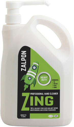 ZALPON 'Zing' Citrus Gel Hand Cleaner 4 Ltr Pump