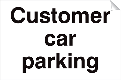 Customer Car Parking 240 x 360mm Sticker