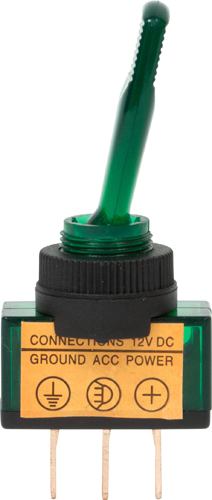 12V Illuminated Toggle Switch - Green