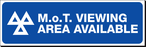 MOT Viewing Area Available 150 x 480mm Sign