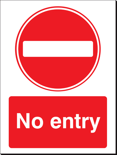 No Entry 480 x 350 mm Sign