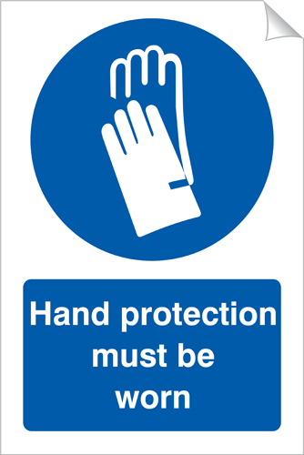 Hand Protection Must Be Worn 240 x 360mm Sticker