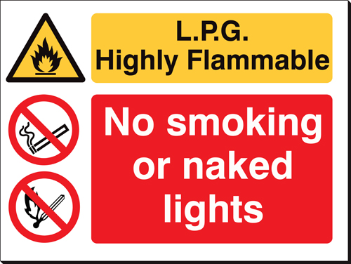 L.P.G. Highly Flammable 480 x 350mm Sign