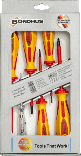 BONDHUS VDE Screwdriver Set 6 Pc