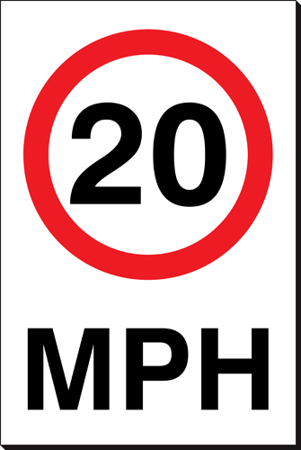 20 MPH 240 x 360mm Sign