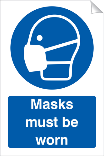 Masks Must Be Worn 240 x 360mm Sticker