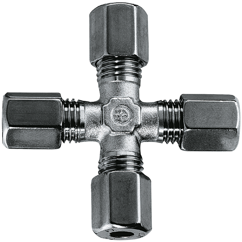 12MM OD EQUAL CROSS ST/ST (L)