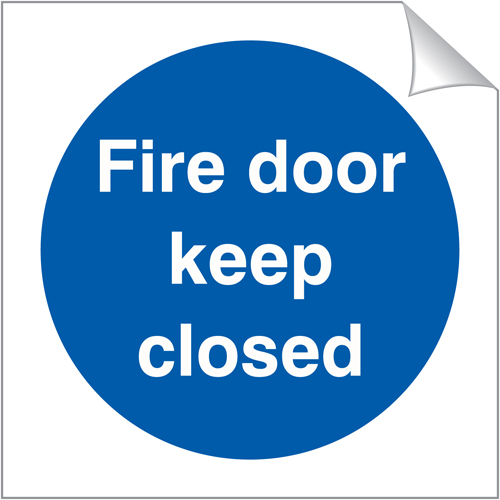 Fire Door Keep Closed 120 x 120mm Sticker