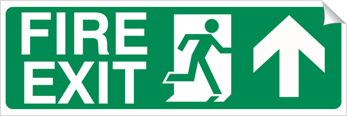 Up Arrow - Fire Exit 150 x 450mm Sticker