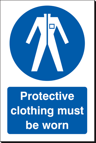 Protective Clothing Must Be Worn 240 x 360 Sign