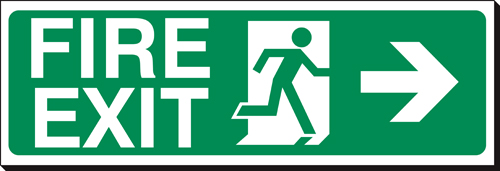 Right Arrow - Fire Exit 120 x 360mm Sign