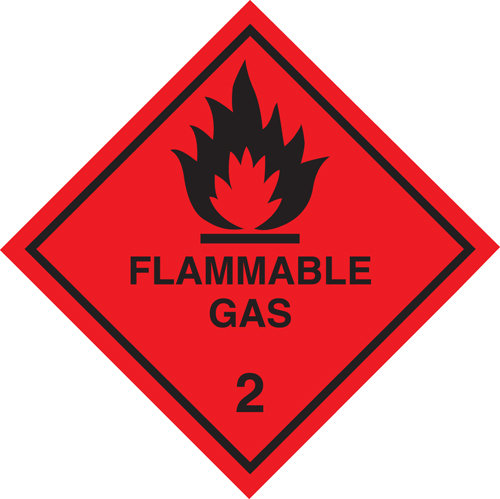 Flammable Gas 100 x 100mm Sticker