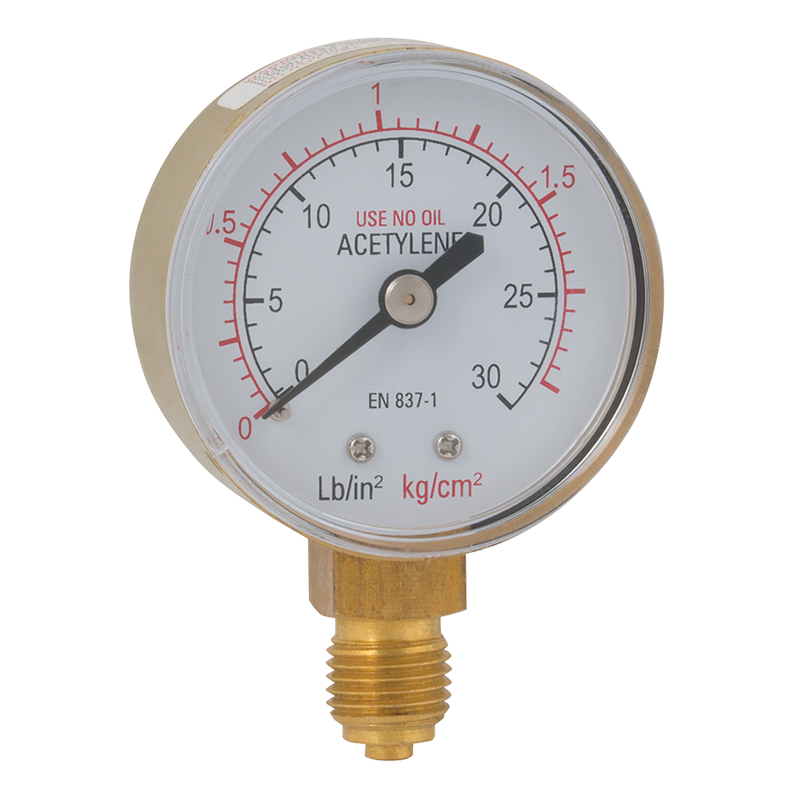 1/4inBSPP 50MM ACETYLENE BTTM CNNCT GAUGE