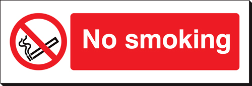 No Smoking 120 x 360mm Sign