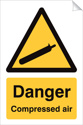 Danger Compressed Air 240 x 360mm Sticker