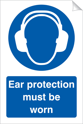 Ear Protection Must Be Worn 240 x 360mm Sticker