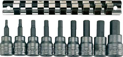 TENG Hex Bit Skt Set 3/8 Dr 3-12mm 9-pce