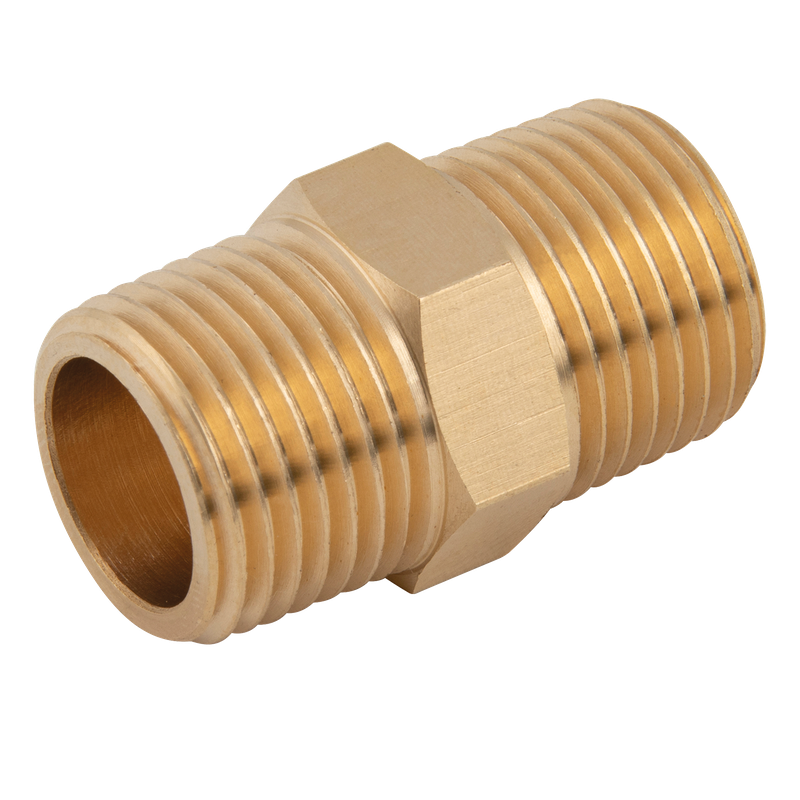 BSPT BRASS MALE HEX NIPPLE