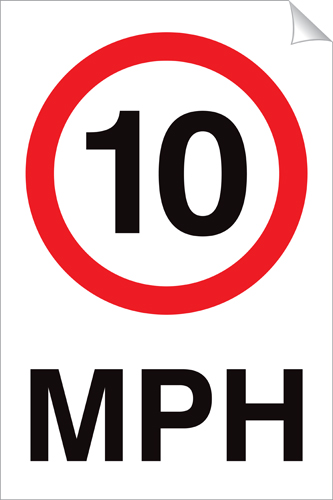 10 MPH 240 x 360mm Sticker